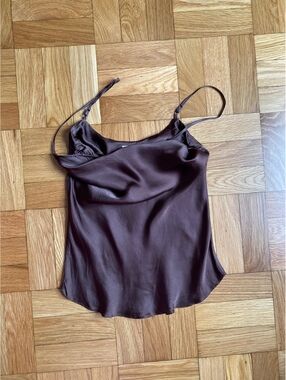 2xs Used Aritzia Chocolate Brown Cowl neck tank